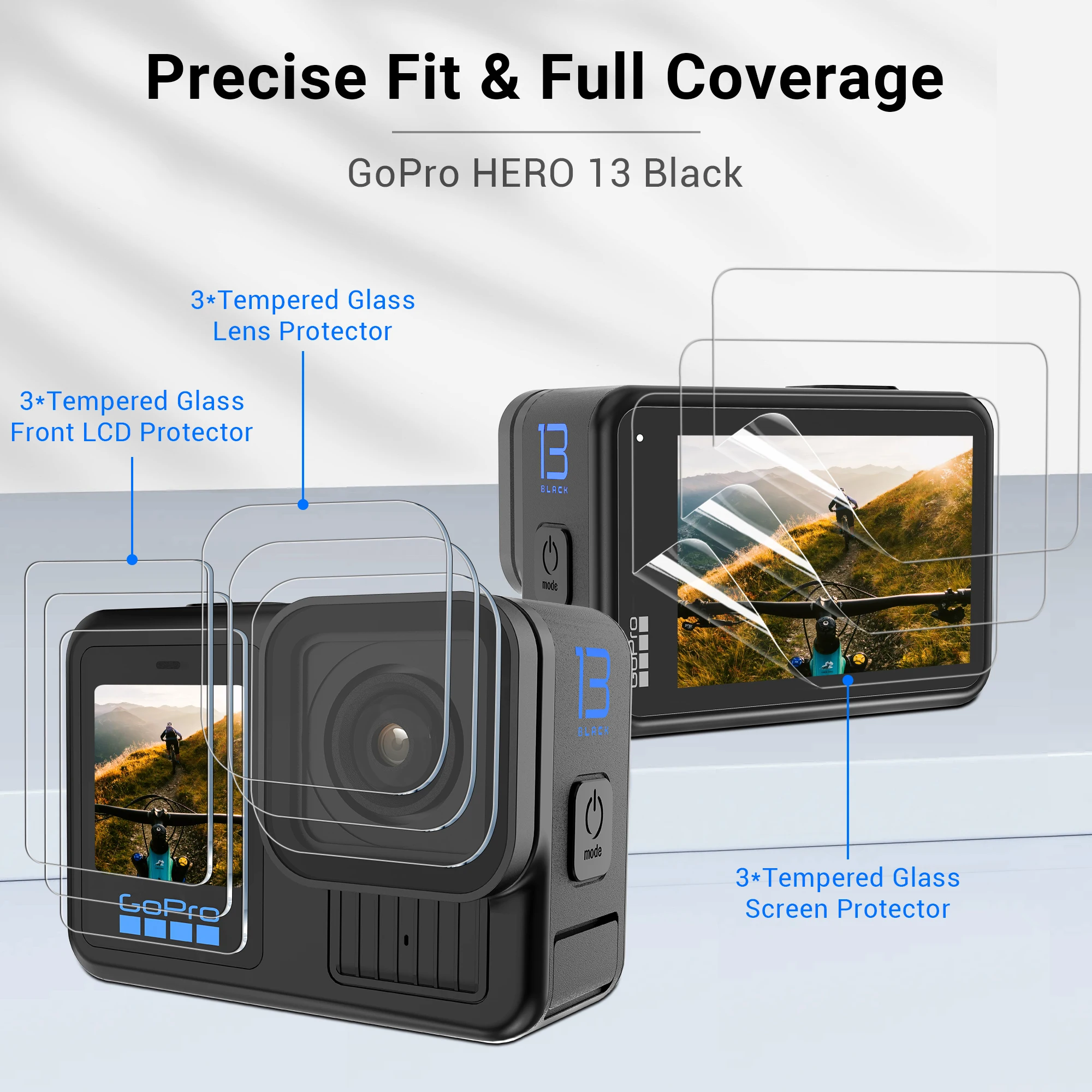 CYNOVA For GoPro Hero 13 Screen Protector Tempered Glass Film Anti-scratch 9H For Go Pro Hero 13 & 13 Mini Accessories