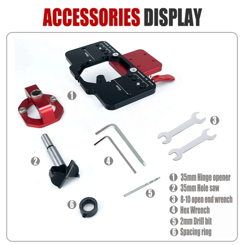 ABNO-35Mm Concealed Door Hinge Clamp Accurate Locking Cabinet Hinge Clamp Pocket Hole Clamp Adjustable Quick Punch Cabinet