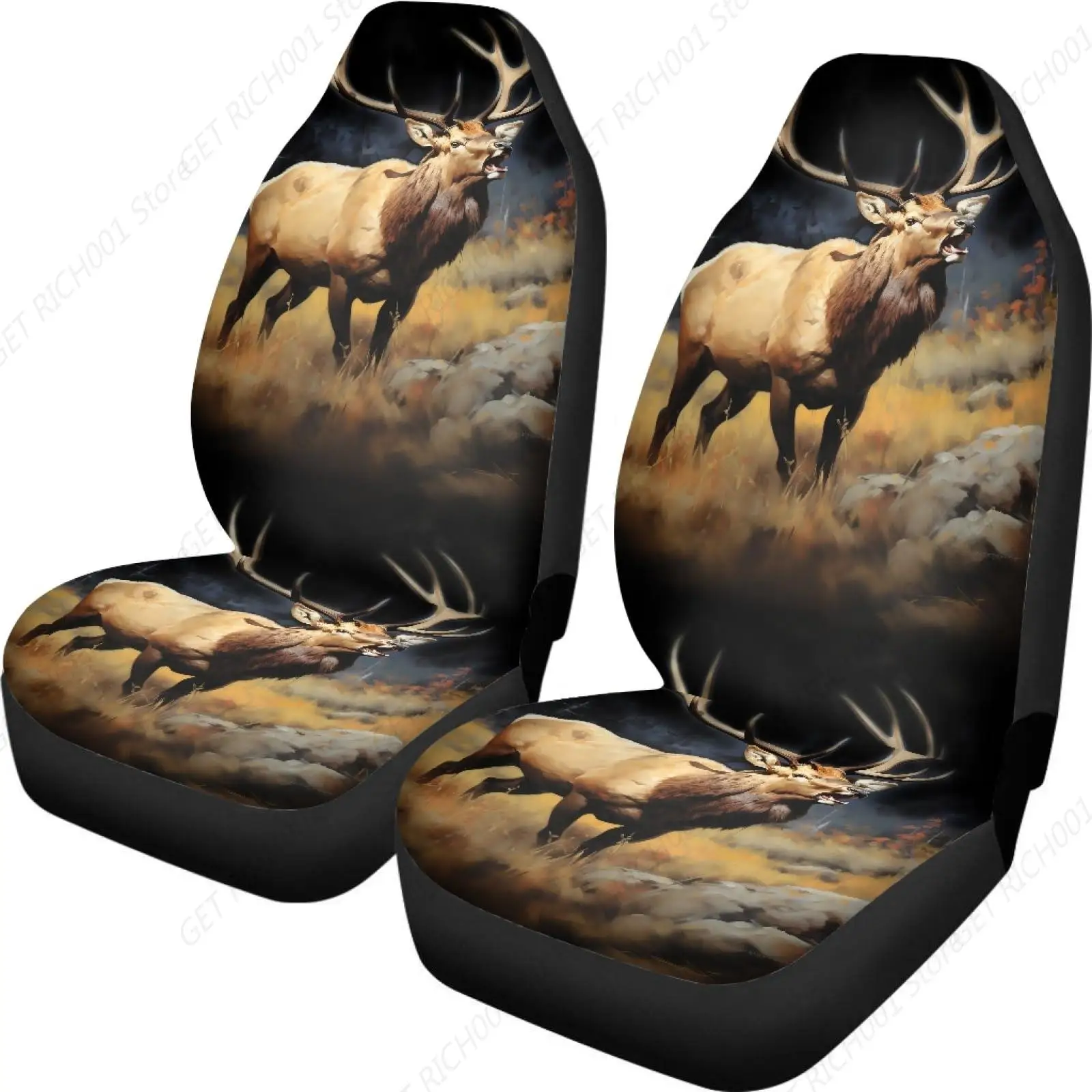 Elk Wilderness Print Seat Covers For Cars Trucks And Suvs Set Of 2 Car Seat Covers For Front Seats Truck SUV