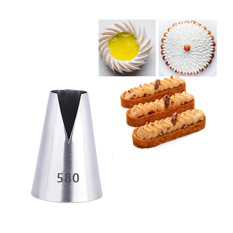 

Medium Size V Cut Piping Nozzle Pastry Tools Ribbon Shape Cream Icing Tip Cream Tips Cake Cupcake Decorating #580