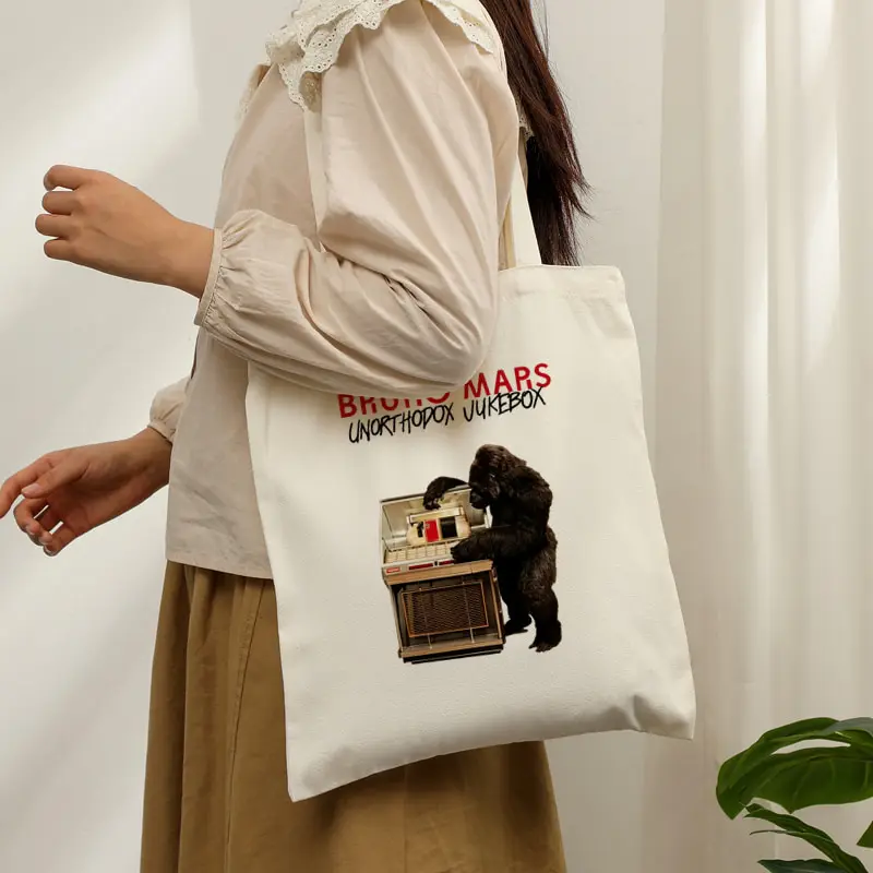 Bruno Mars World Tour 2026 Tote Bag Fashion Shoulder Bag Reusable Grocery Bags for Women Large Capacity Shopping Bag Fan Gifts
