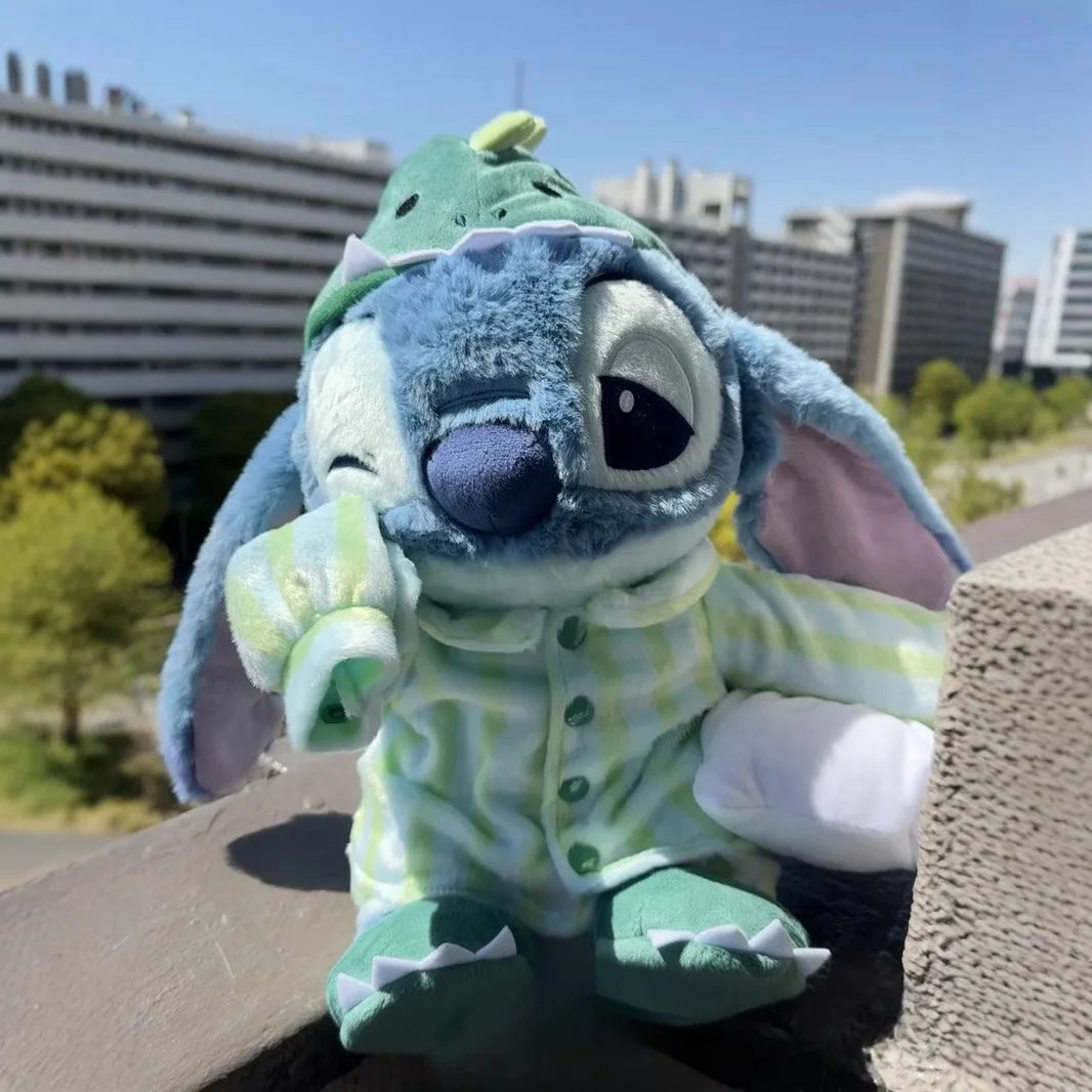 Stitch Dinosaur Pajamas Cute Plush Doll Cosplay Toys Stuffed Room Decora Desk Girl Boy Gifts for Kids 32CM