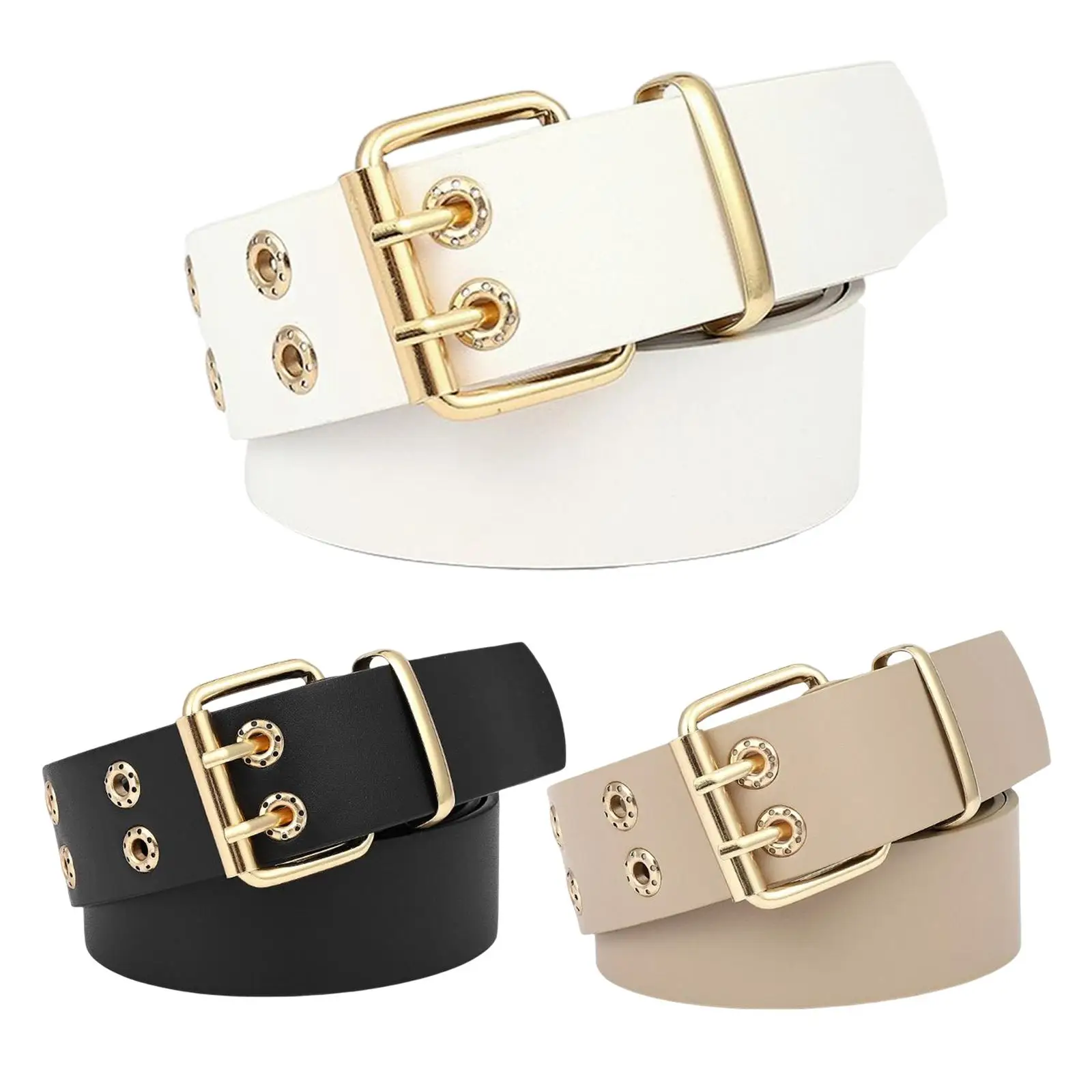 Stijlvolle Dubbele Grommet Riem Met Verstelbare Riem Voor Damesmode