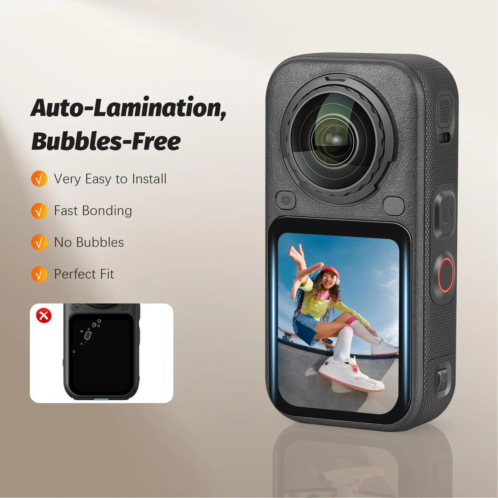 2 Pcs 9H Tempered Glass Screen Protector for Insta360 X6,Essential Insta360 X6 Accessories,HD Clear,Waterproof,Anti-Fingerprint