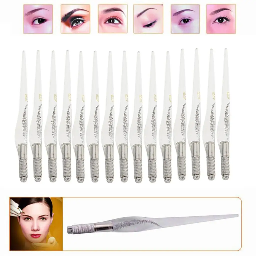 

Clear Manual Microblading Pen Aluminum Eyebrow Tattoo Tool for Art Makeup and Salon Equipment Supplies