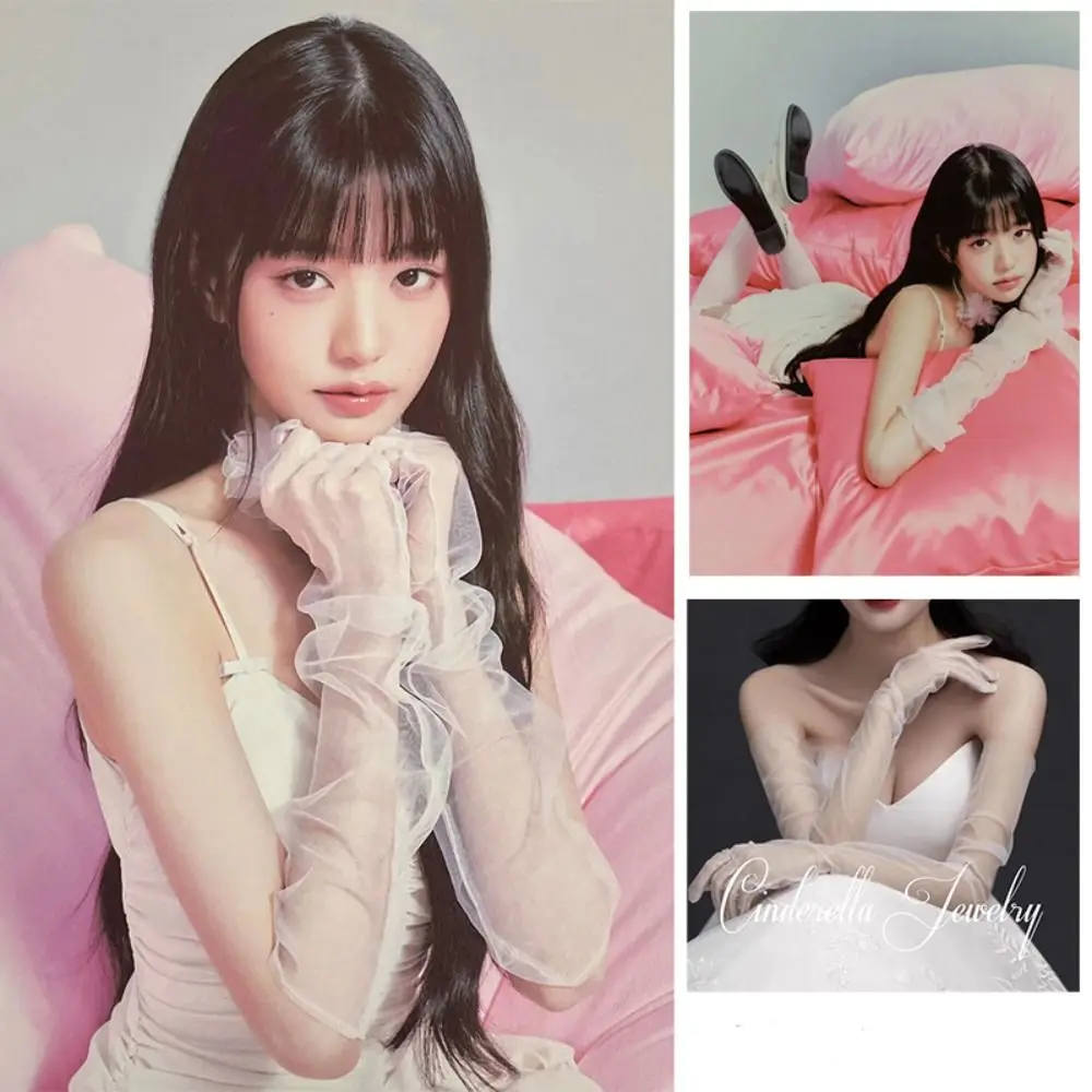 Белые атласные длинные перчатки в стиле ретро, винтажные милые свадебные перчатки, кружевные эластичные варежки с длинными пальцами, аксессуары для платья