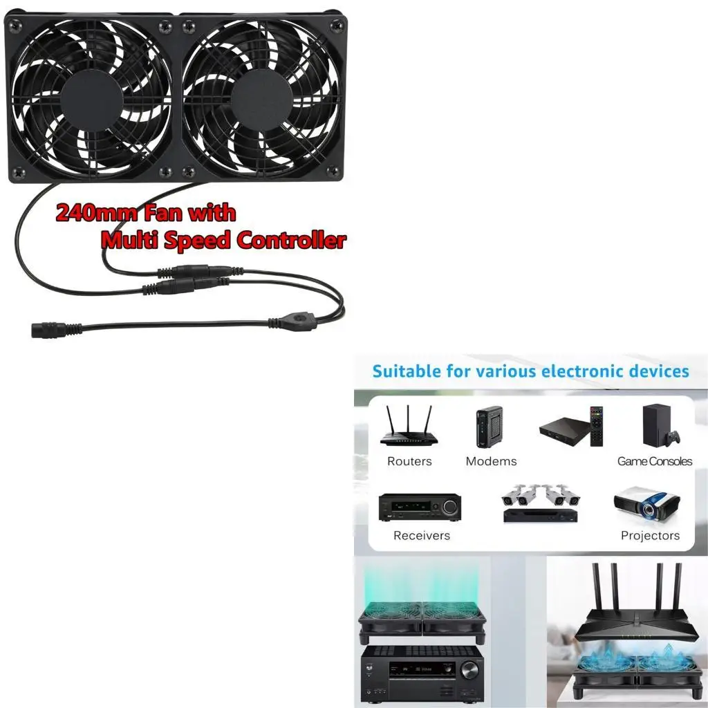 462E 2Pack 120mm Silents Cooling Fan 100V 240V AC Power Supply for PC and Router