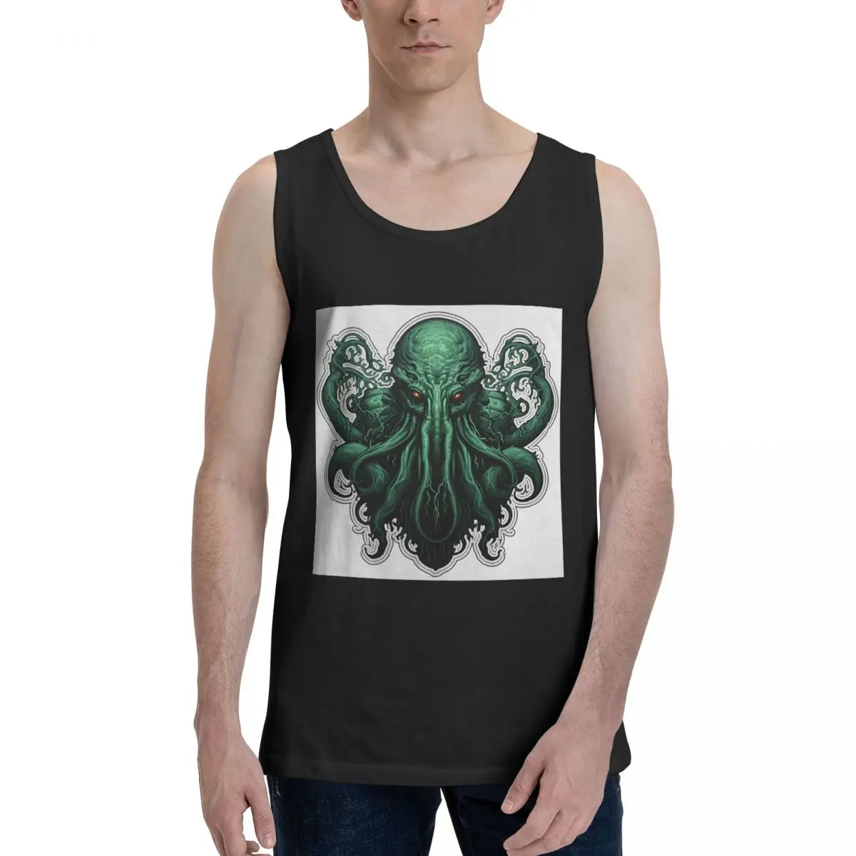 Cool H.P. Lovecraft The Call Of Cthulhu 100% Cotton Men's Sweatshirt Vest Sleeveless Clothing Tees Men Tank Tops T-shirt
