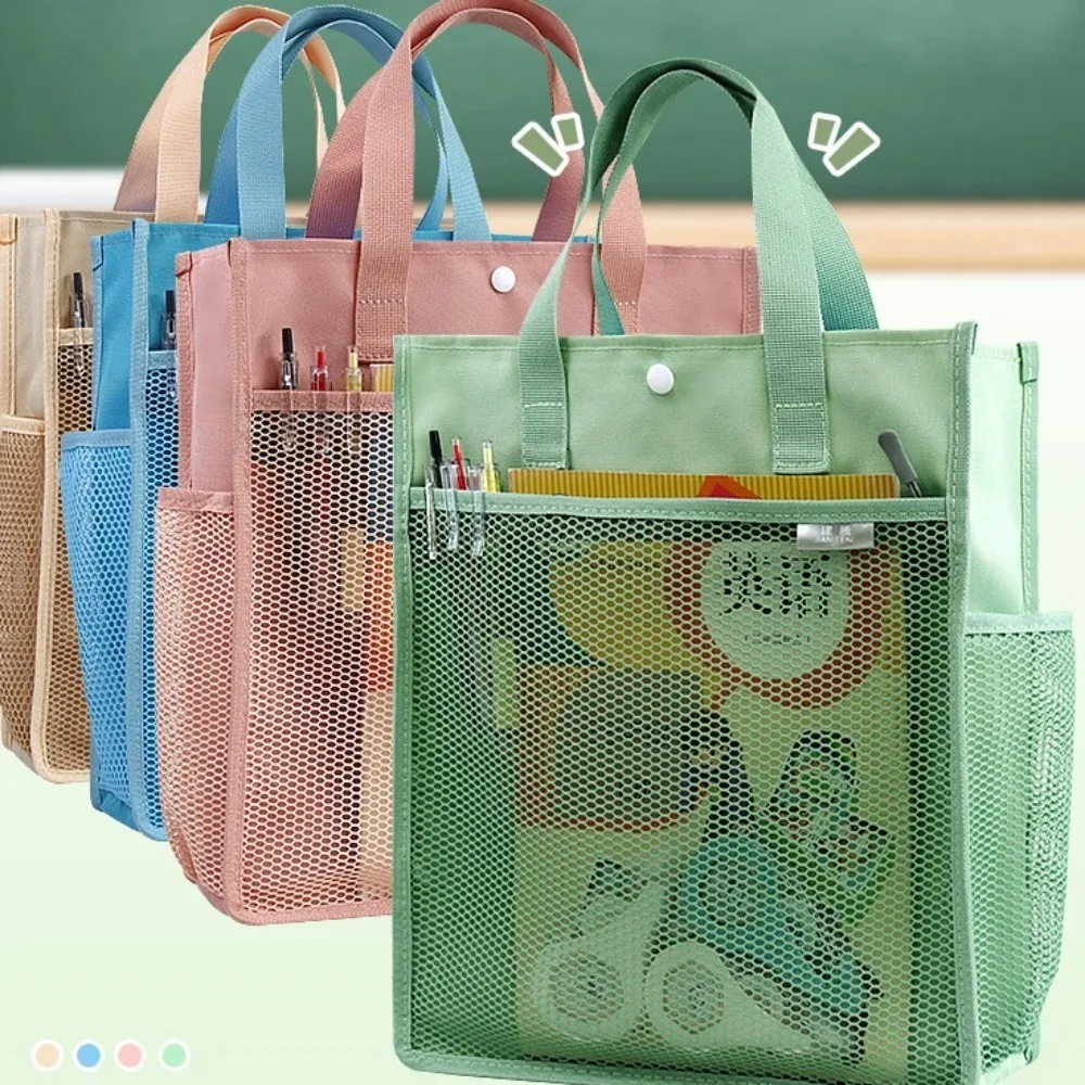 Lightweight Portable Book Storage Bag Handheld Large Capacity Art Storage Bag Transparent Zipper Document Storage Bag Travel