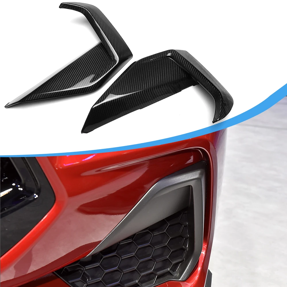 

For Ford Mustang S650 GT Dark Horse 2024+ Front Bumper Grille Trims Corner Air Vent Frame Dry Carbon Fiber Exterior Accessories