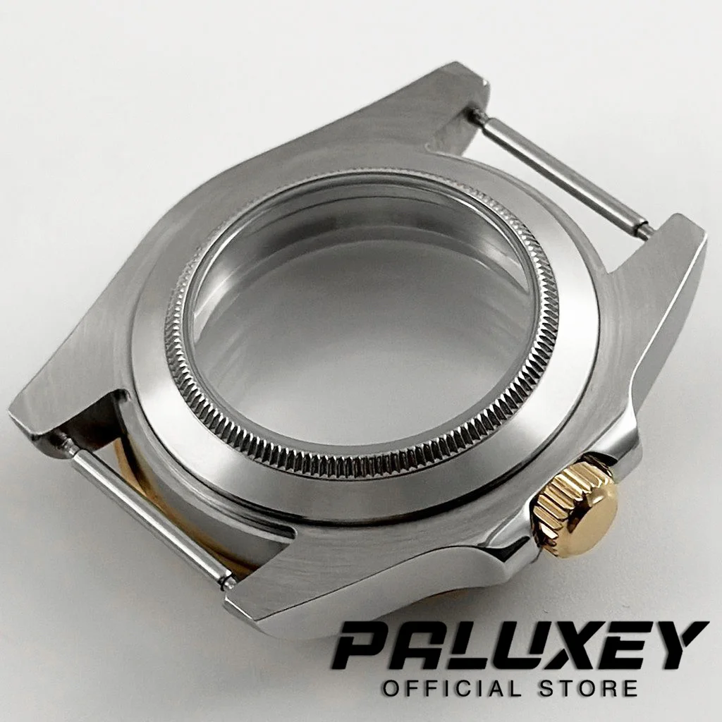 Boîtier de haute qualité plaqué or Rose, verre saphir en acier inoxydable pour mouvement NH34 NH35 NH36 ETA2824, boîtier de montre GMT étanche