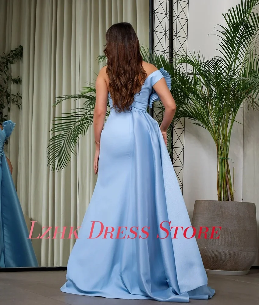 تخصيص رائعة جيرسي حورية البحر كتف واحد مطرزة الديكور كريستال مساء اللباس حساسة الطابق طول فساتين حفلة موسيقية