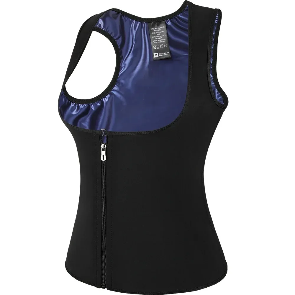 

Zipper Design Sauna Suit Jumpsuit Cut Tank Top Style Body Shaper Sweat Technology Corset Construction Slimming Vest