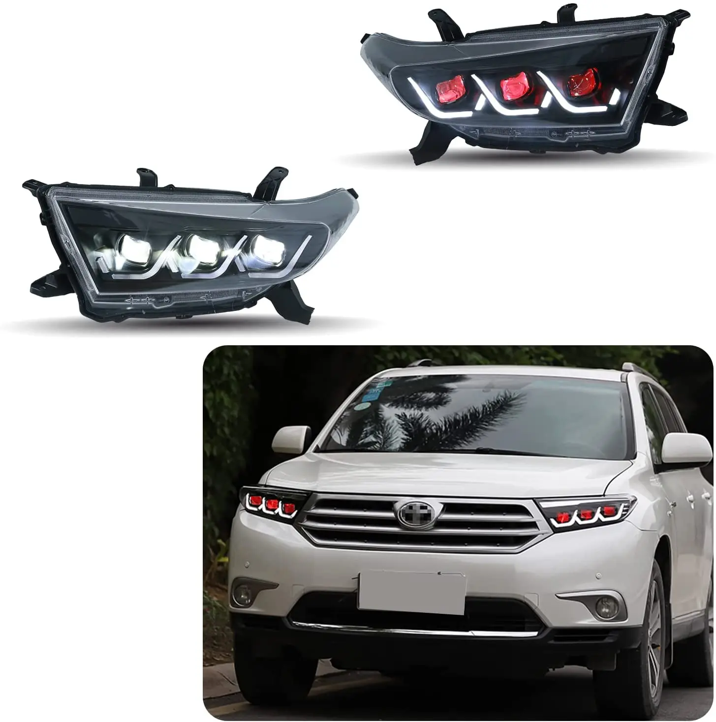 LED Headlights for Toyota Highlander 2012 2013 2014 With The Start Up Animation Sequantial Turn Signal Front Lamp Assembly