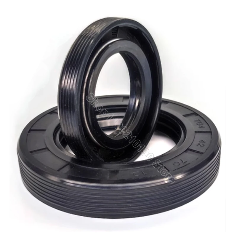 ID 8-400mm OD 18-440mm H 5-20mm TC/FB/TG4 Skeleton Oil Seal Ring NBR Double Lip Seal With Garter Spring for Rotation Shaft Black