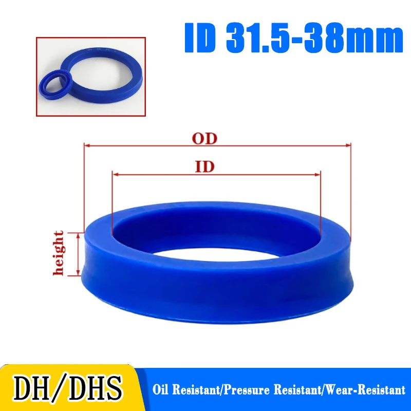 ID 31.5-38mm Polyurethane Hydraulic Cylinder Oil Seal UN/UNS/UHS/U/Y Type Shaft Hole General Sealing Ring Rod Shaft  Rubber Ring