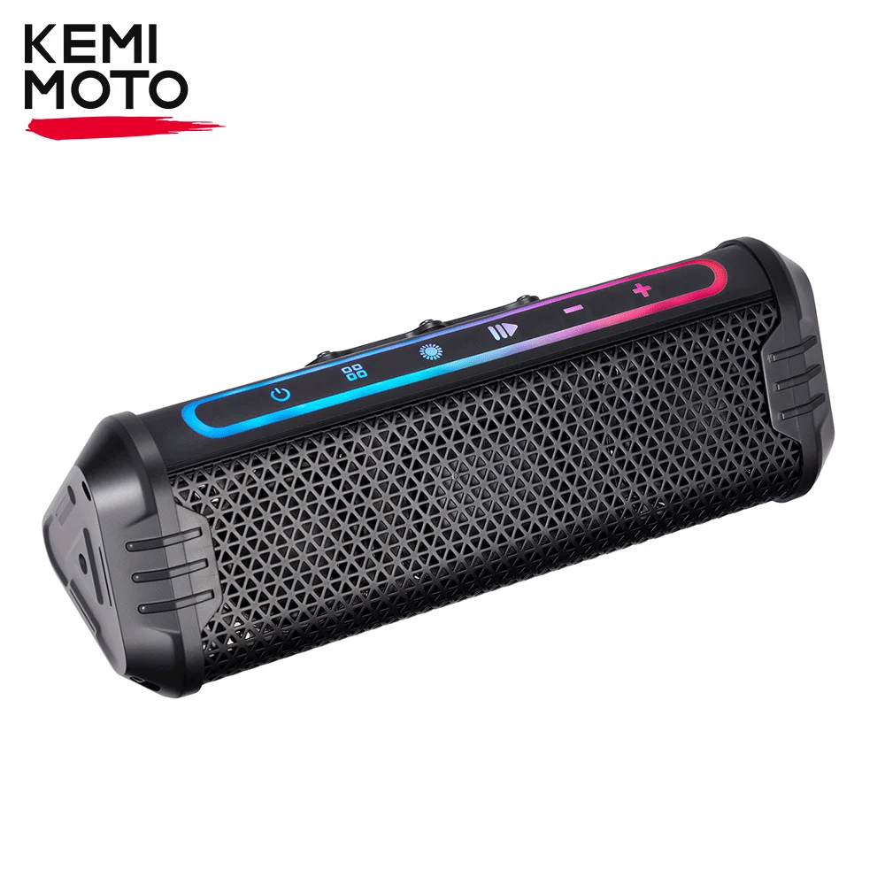 

KEMIMOTO Speaker USB AUX-IN Music Player Waterproof LED Ambient Lighting Adjustable Mount Motorcycle Motobike ATV Accessories