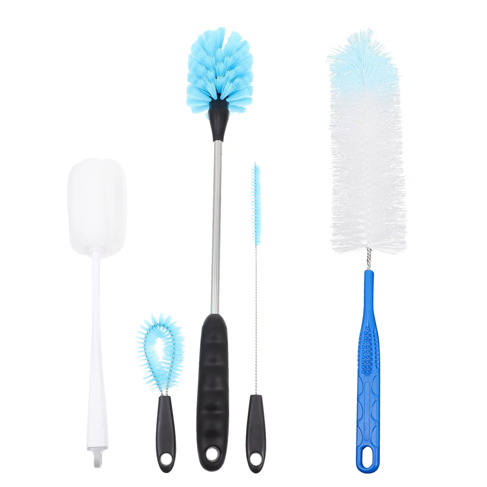 4Pcs Bottle Cleaning Brush Set with Extra-Long Handle & Soft Bristles for Water Bottles, Cups, and Delicate Containers