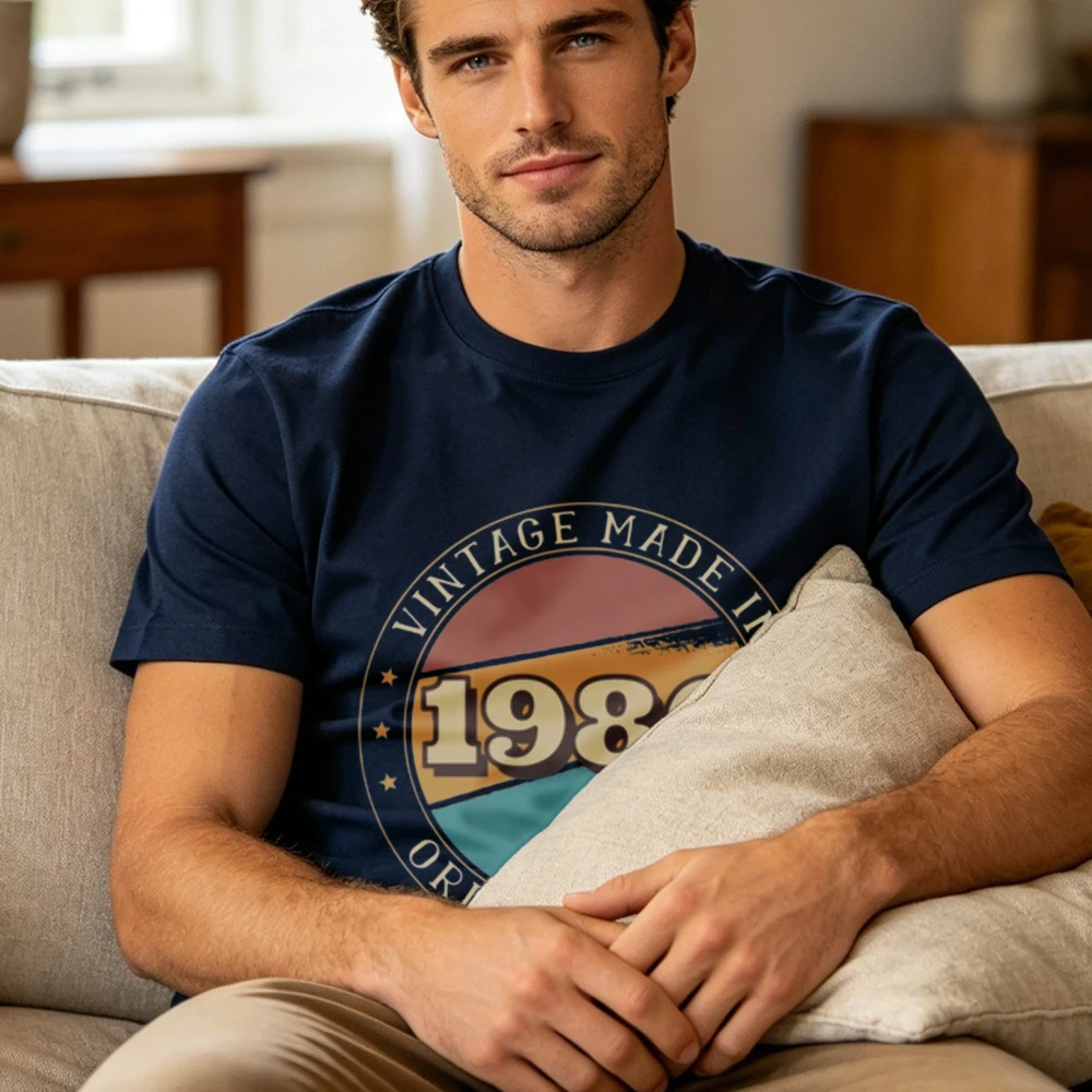40th Birthday Vintage Made In 1986 Mens T-Shirt Unisex Cotton Shirt Vintage Made In Original Parts Retro Rustic Birthday Tshirt