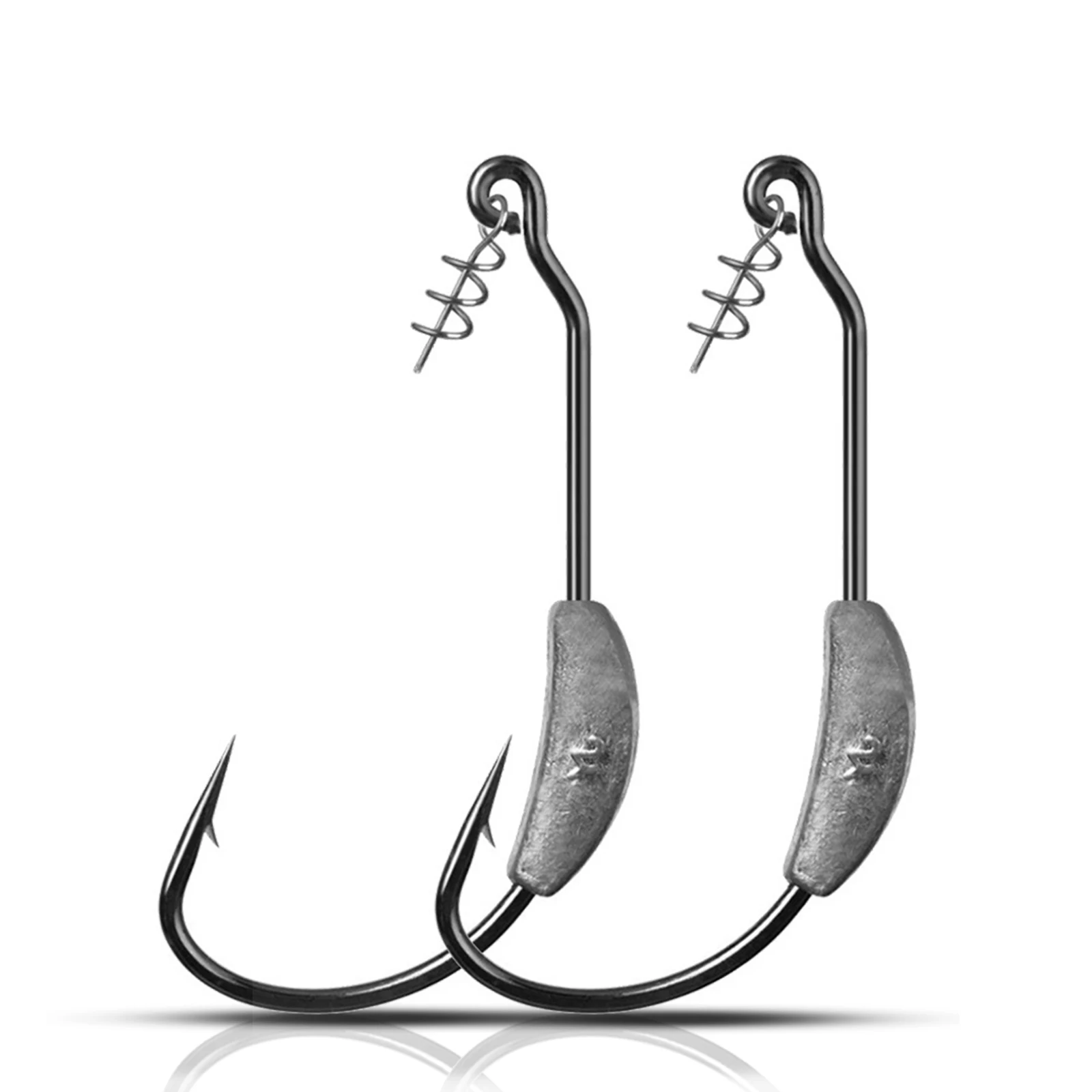 5-10 Stück EWG Gewichtete Swimbait-Haken mit Schraubverschluss 2g-9g, Weiche Kunststoff-Wurmhaken für Barsch, Salzwasser und Süßwasser – Detail 1