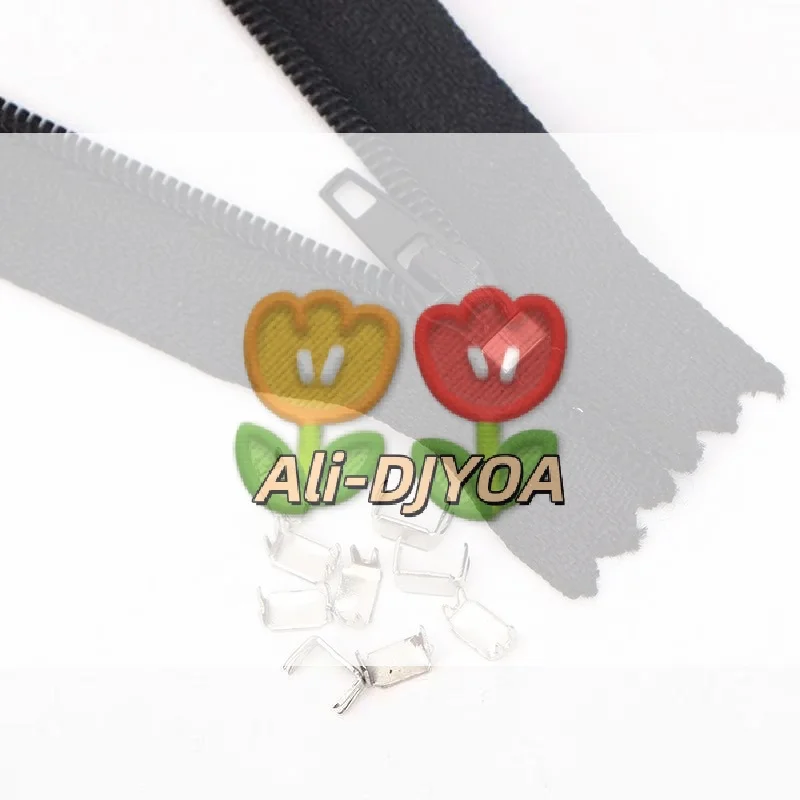 20PCS 5# Zipper Stop Metal Clasp Four Claw Tail End Zipper Head Repair Kit Replacement for DIY Clothing Accessories