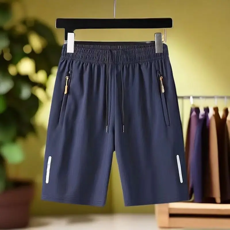 Mens Ice Silk Running Shorts Summer Gym Sport Quick Dry Breathable Beach Fitness Jogging Cool Casual Lightweight Athletic Pants