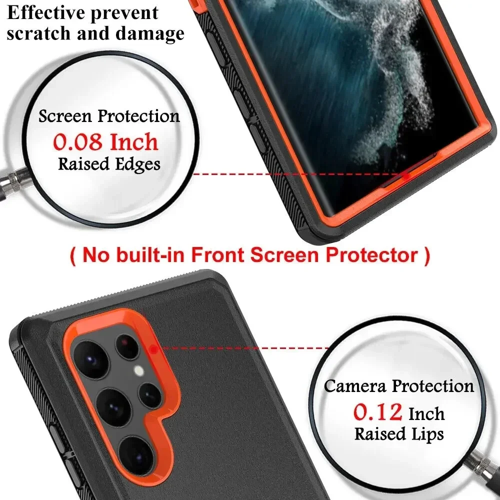Heavy Duty Armor Case for Samsung Galaxy S24Ultra S22 S21 S20 S23 S10 Plus Note 20 10 9 8 Ott Box Shockproof + Belt Clip Cover