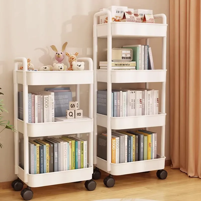 Household Cart Multifunctional Bathroom Kitchen Organizer Storage Cart With Wheels Home Accessorie Mobile Rack Trolley Bookshelf