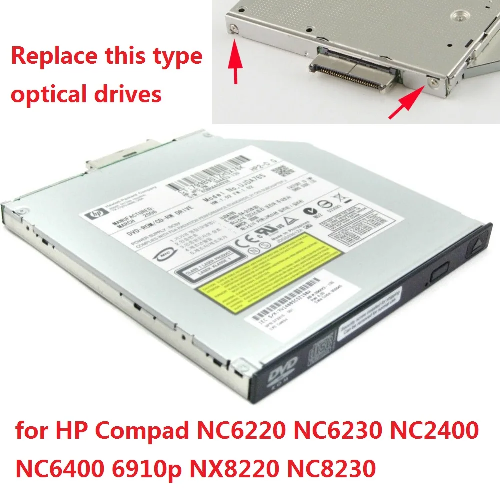 NIGUDEYANG-Soporte de Marco SATA HDD SSD, Bahía óptica Caddy para HP Compad NC6220 NC6230 NC2400 NC6400 6910p NX8220 NC8230