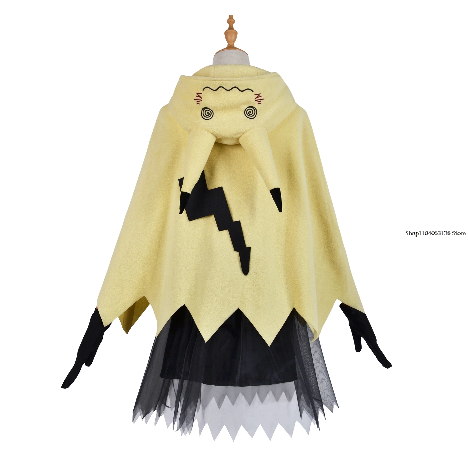 Mimikyu Cartoon Pak Vrouwen Pyjama Anime Mantel Jurk Kostuum Halloween Mantel Voor Volwassenen Schattige Pyjama