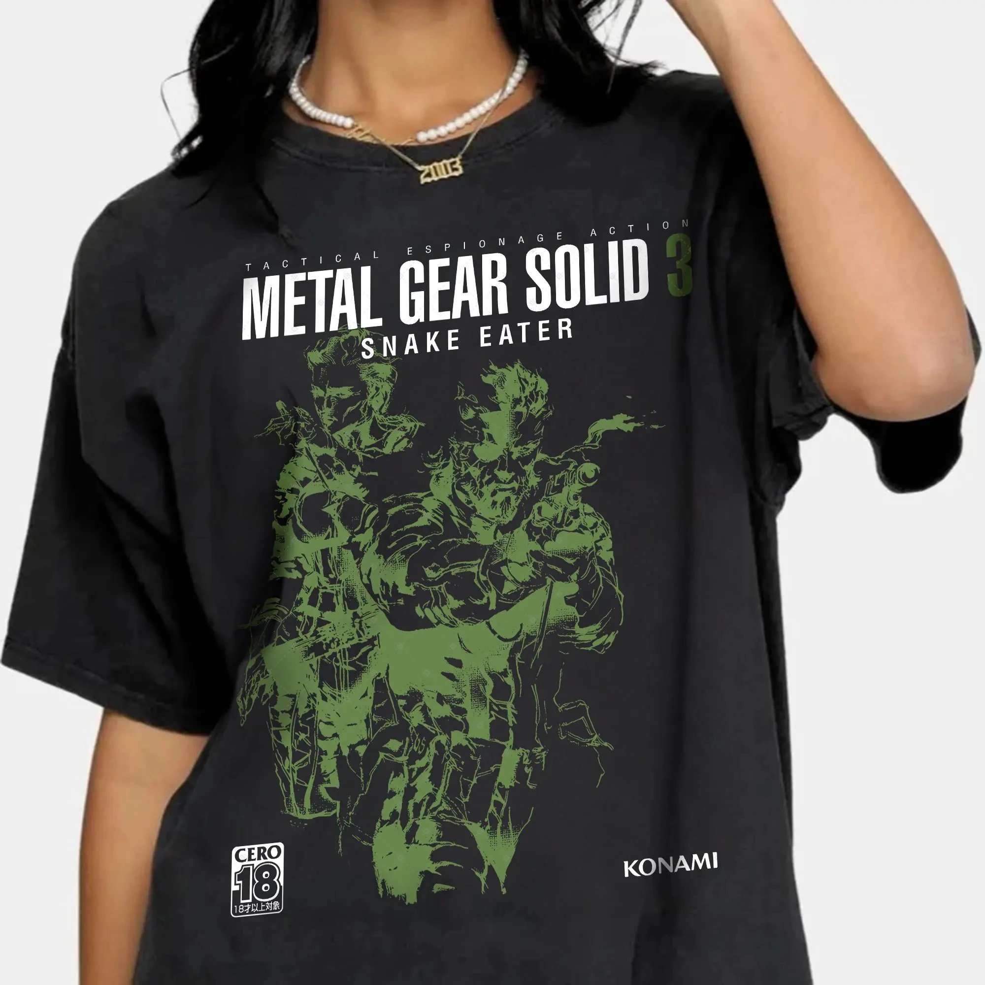 S-5XLMetal Gear Solid 3 Snake Awesome Pure Cotton Shirts Crew Neck Heartfelt Gift Metal Gear Solid Game Creative Summer T-shirt