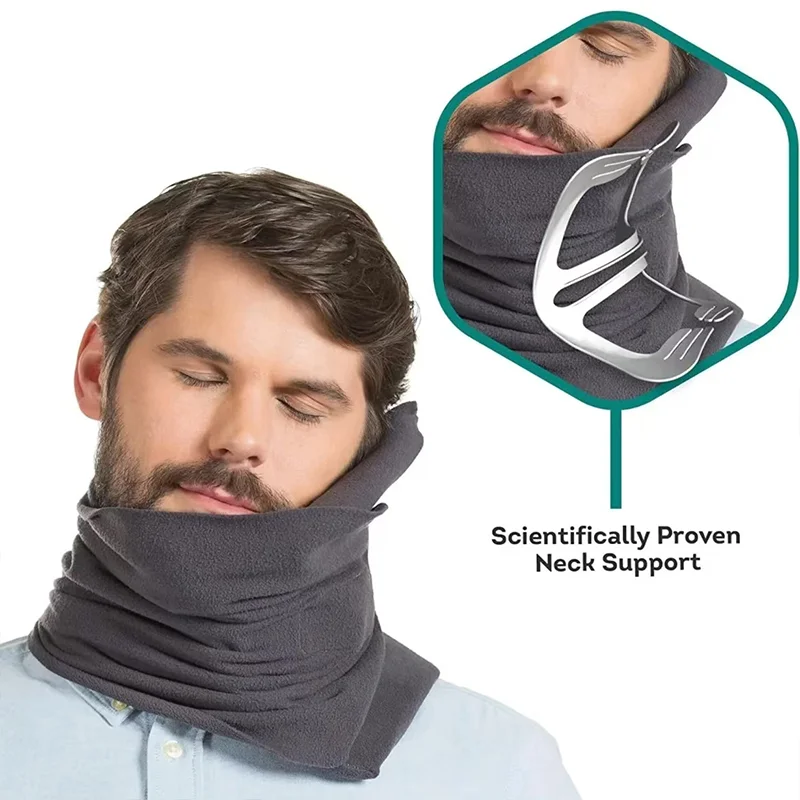Portable U-shaped Travel Pillow Soft Support 360° Wrapped Neck Pillow Comfortable Sleep-assisted Office Work Sitting Sleeping