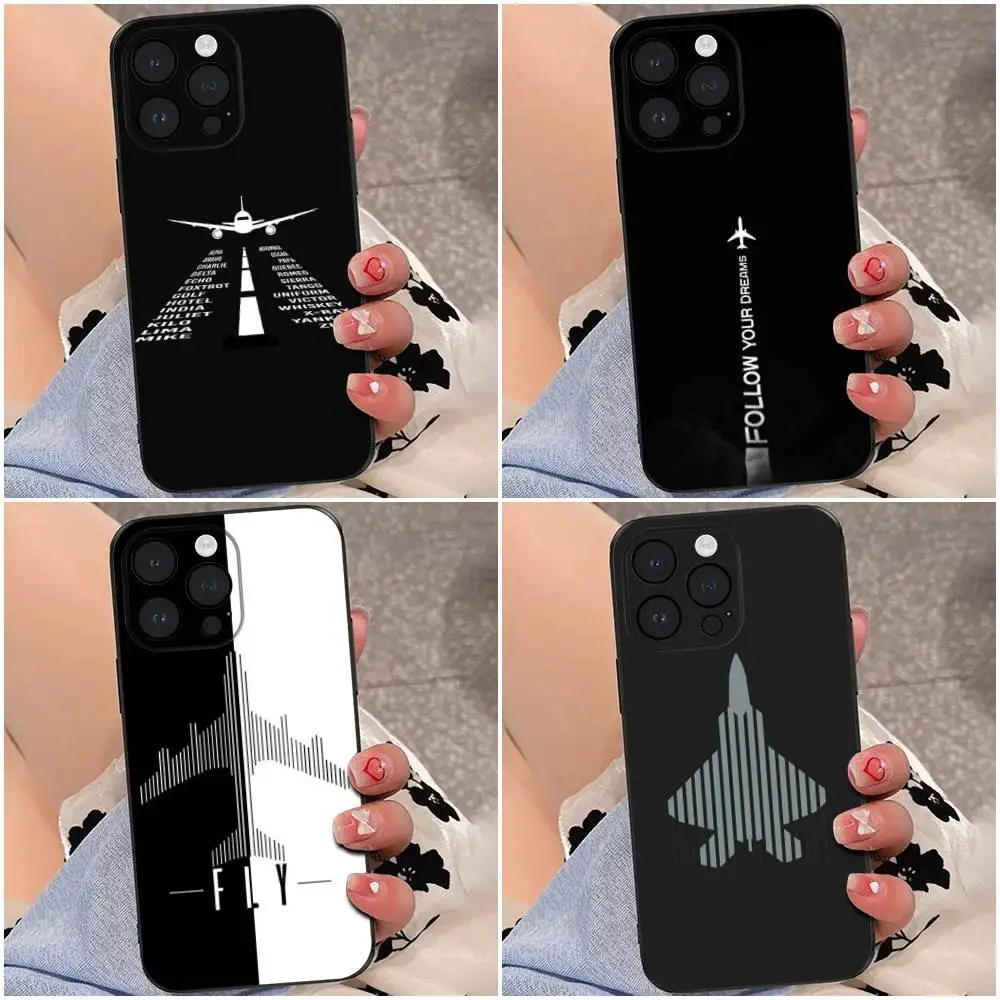 

Aircraft Helicopter Phone Case For iPhone 16e,16se4,16,15,14,13,12,Pro,Max,11,Plus,XR,XS Max Shockproof Silicone Soft Shell