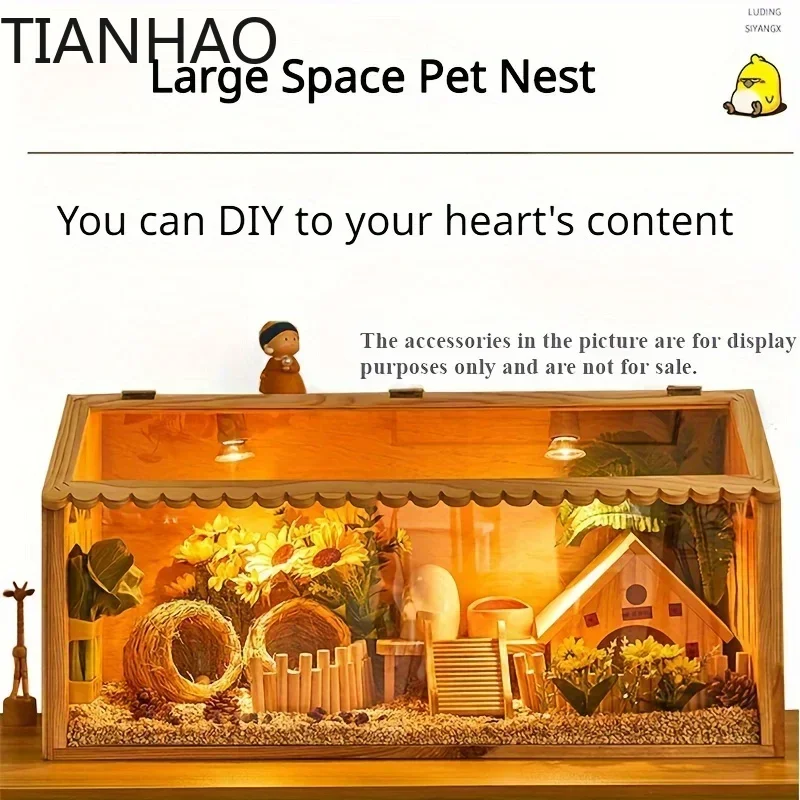 New Small Pet Feeding Box Chick Insulation Box Hamster Box Climbing Pet Villa - for Pet Mice Rutin Chickens Reptiles Hedgehogs