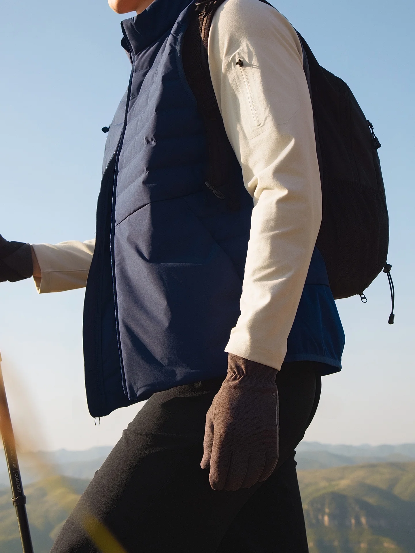 Men's Outdoor Lightweight 90 down Duck Feather Vest Breathable Commute Stand Collar Jacket Polyester Nylon Composite Fiber