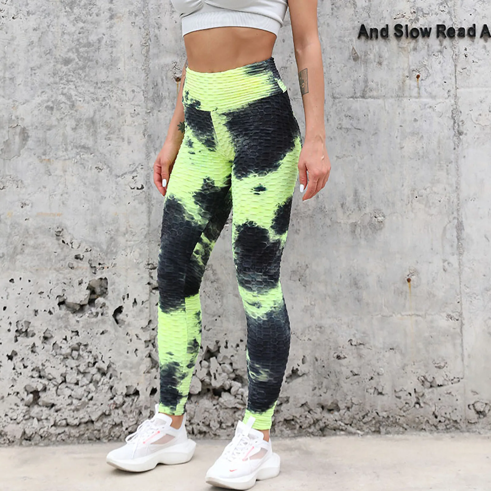 Women\'s Sports Tie Dye Leggings High Waist Gym Fitness Yoga Push Up Leggings Ladies Seamless Hip Lifting Tights Pants Pantalones