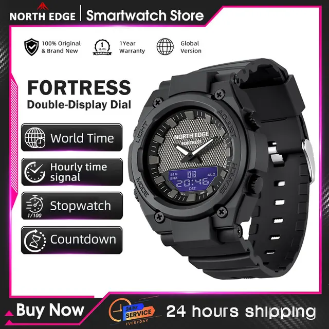 NORTH EDGE FORTRESS Men's Sports Watches Stopwatch Men's Digital Watches