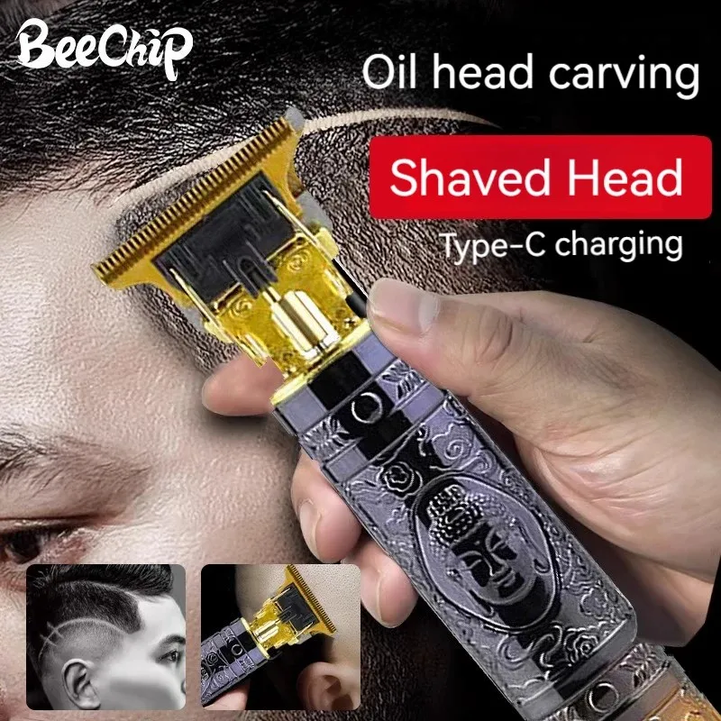 Điện haircutter cho nam giới vàng Phật USB điện tóc Clipper điện Faders Barber cạo Đầu máy cạo râu đa chức năng