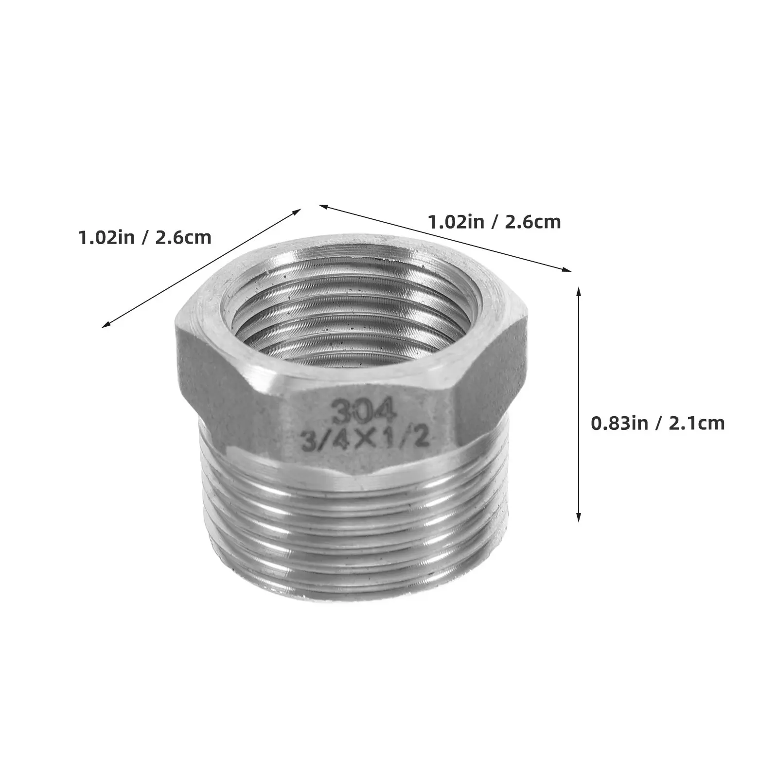 6Pcs Stainless Steel Bushing Hose Repair Water Pipe Conversion Adapters for Garden Shower Kitchen Plumbing Water Hose Fittings