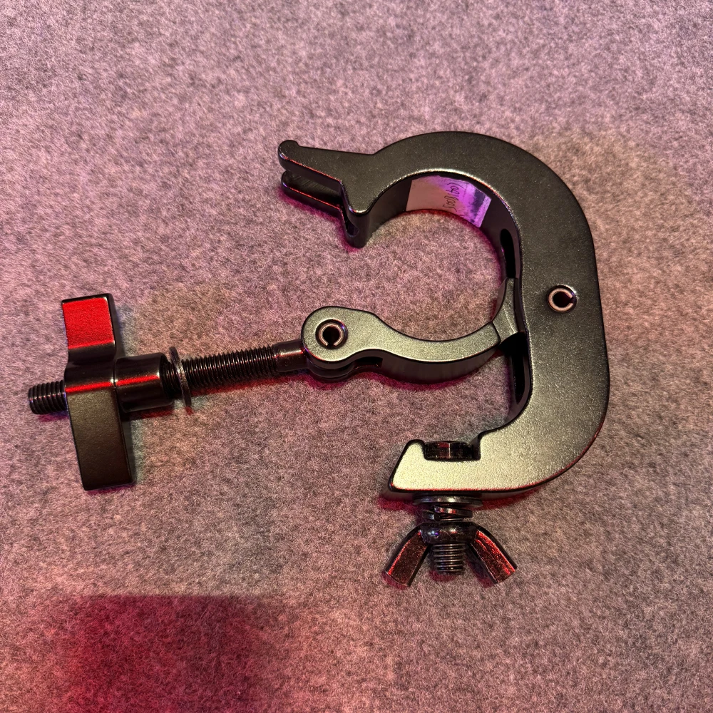 Quick Lock 60mm Truss Clamp with T Handle and Wing Nut, Aluminum Trigger C Clamp Hook Coupler for Stage Lighting Rigging