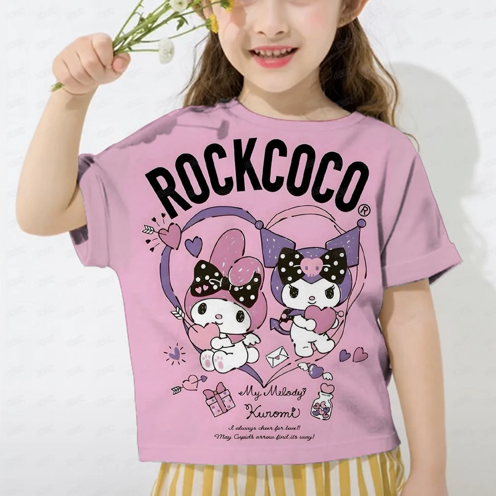 Women T-Shirts Hello Kitty T Shirt Summer Girls Kawaii Female Oversized T-shirts Kids Tops Tees Fashion Camisetas