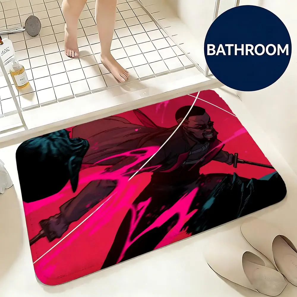 Soft Flannel Floor Mat Movie Blade Floor Mat Non-Slip Absorbent Doormat Bathroom Bedroom Home Decor Rug
