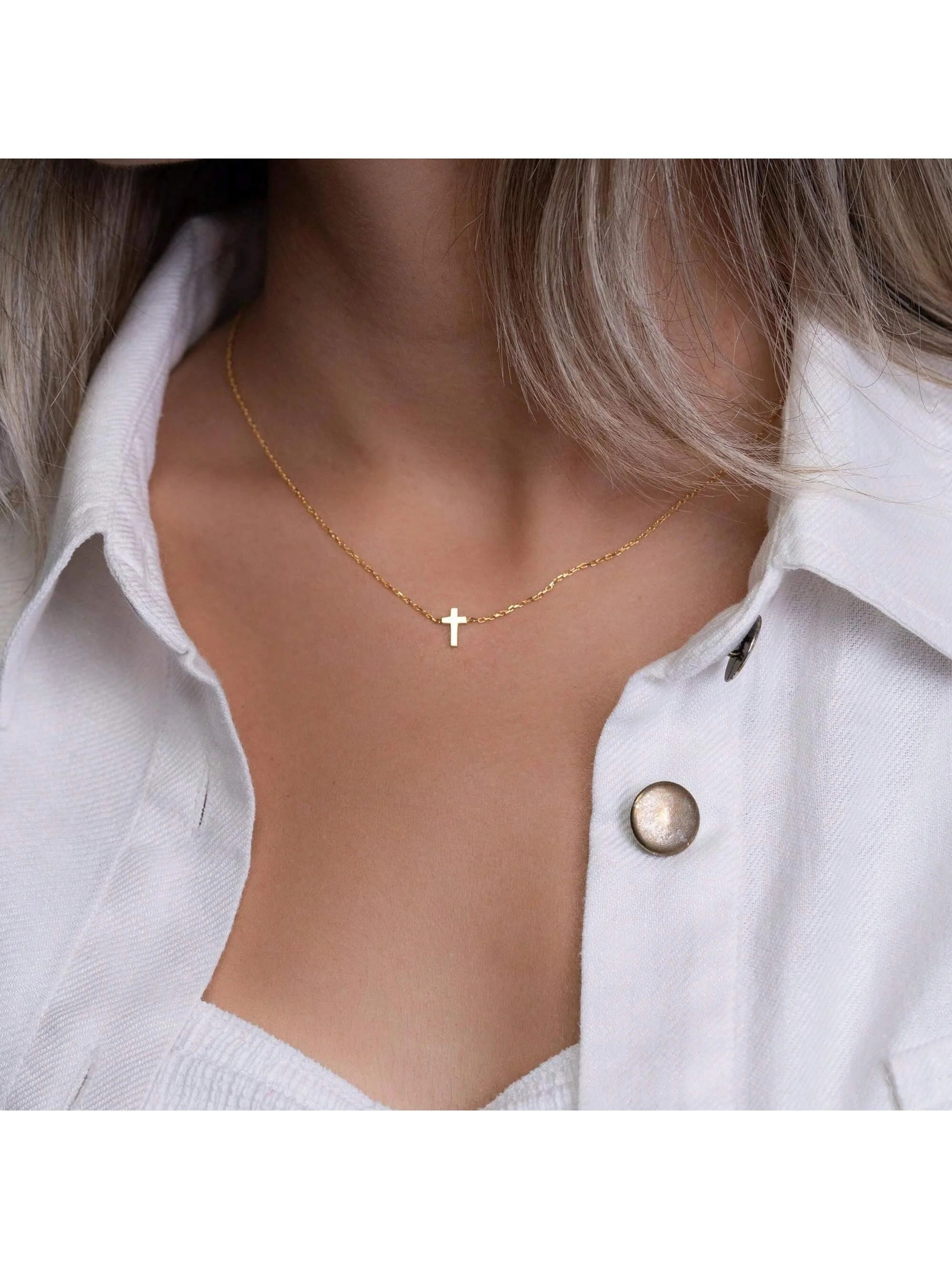 1pc Exquisite Fashion Cross Pendant Necklace Suitable For Women\'s Daily Wear