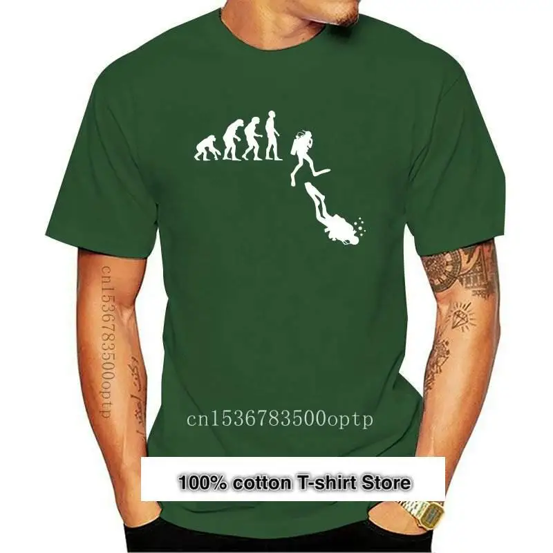 

Camiseta Unisex de algodón 100%, camiseta de Homo Sapiens Evolution, edición de buceo, regalo de silueta