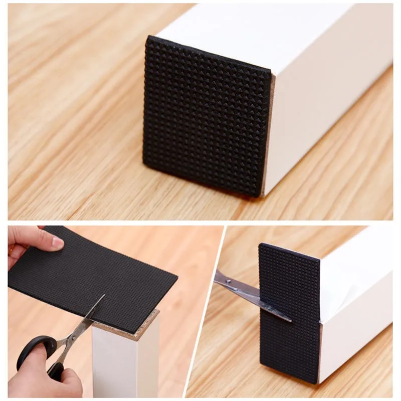 12/30/48PCS Rubber Adhesive Furniture Feet Pad Non Slip Table Chair Leg Mat Floor Protector For Home Table Stool Foot Protection