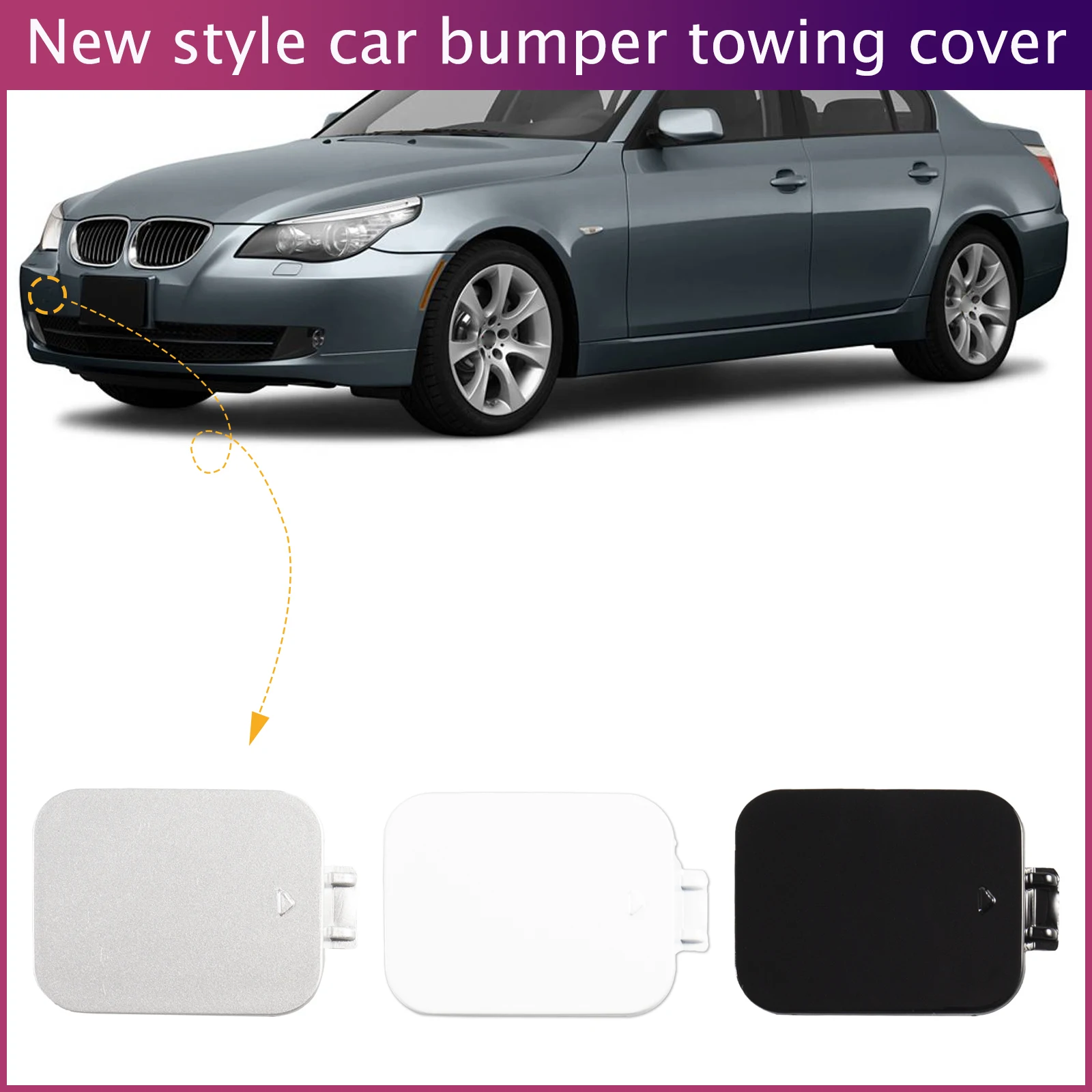

Front Bumper Tow Hook Cap Towing Eye Cover For BMW E60 E61 2008-2010 535i 550i 528i 51117184708 Car Accessories