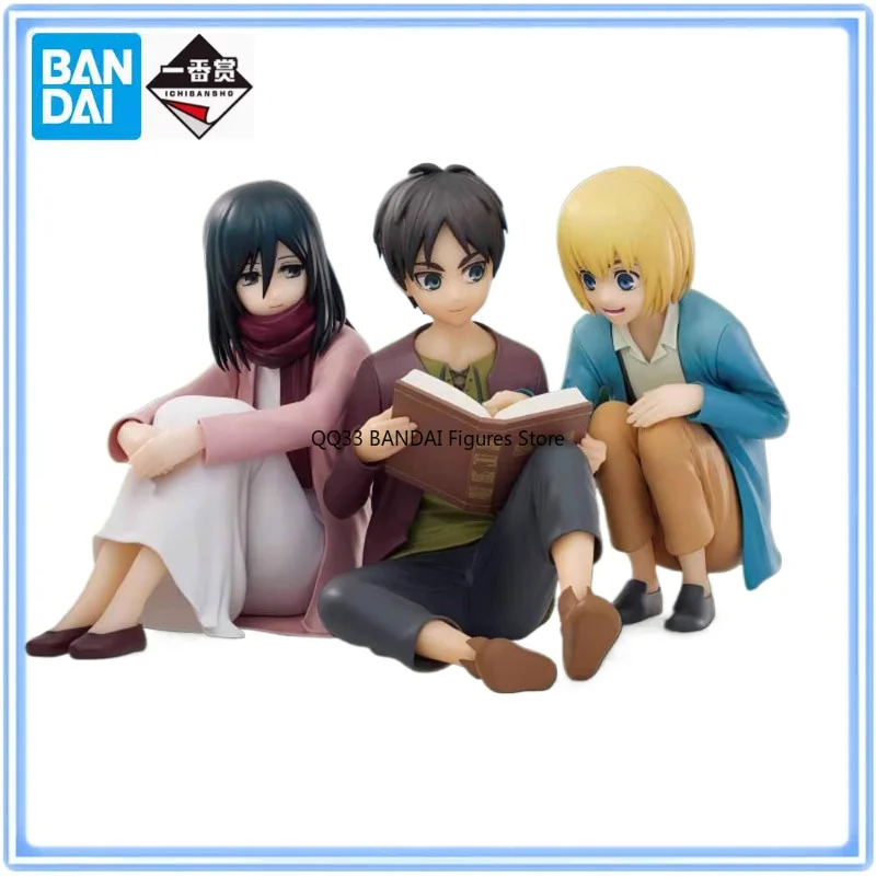 

BANDAI Original Ichiban Kuji Attack on Titan Rumbling Eren Jaeger&Mikasa·Ackerman&Armin Arlert Anime Action Figure Model BoyGift