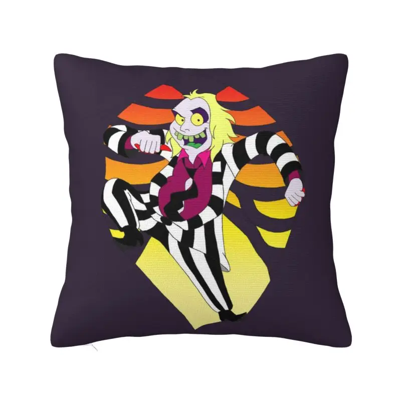 Custom Fashion Horror B-Beetlejuices Throw Pillow Cover Decoration Square Cushion Cover Pillowcover for Living Room