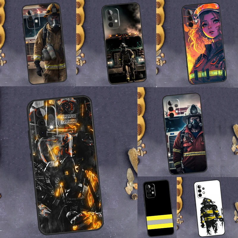 Firefighter Fire Love Cover For Samsung Galaxy A34 A54 A14 A73 A53 A33 A13 A12 A32 A52 A72 A50 A70 A71 A51 Case