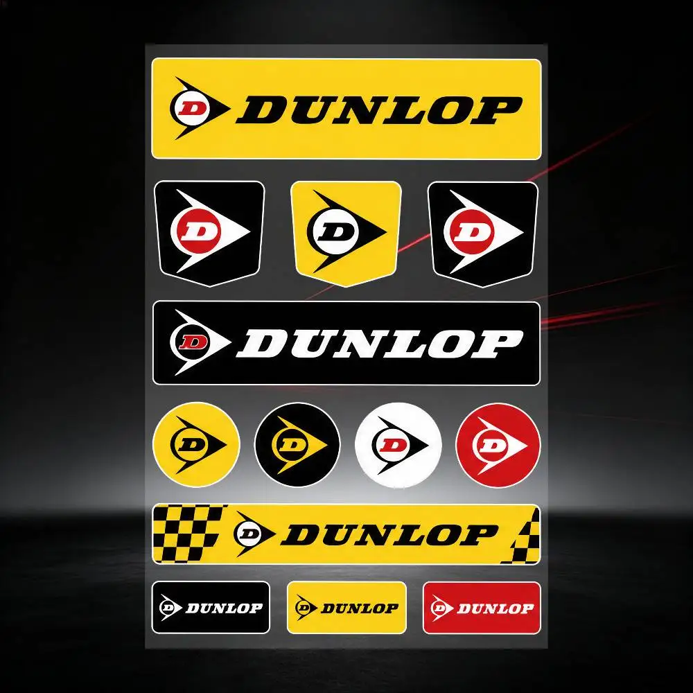 Dunlop High Visibility Reflective Waterproof Decal Scratch Hide Sticker Fit Car Motorcycle Helmet Refrigerator